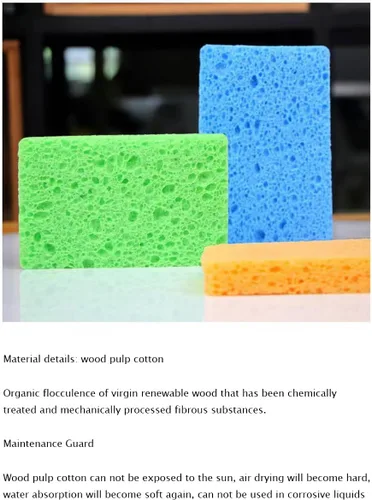 Vista 4 de Esponjas de celulosa, esponja de cocina resistente, esponjas de celulosa comprimida para cocina, limpia los desastres difíciles sin rayar esponjas
