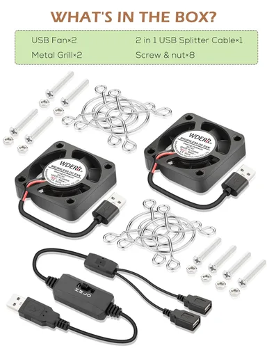 Vista 7 de Refrigeración de computadora de alta velocidad sin escobillas de 1.575 in x 0.394 in, 5 V, USB, CC, para impresora 3D, gabinete electrónico, casco