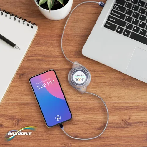 Vista 8 de BoxWave Cable compatible con Chuwi HiPad Plus - miniSync - USB-A a USB tipo C, cable retráctil 5 longitudes preestablecidas para evitar enredos