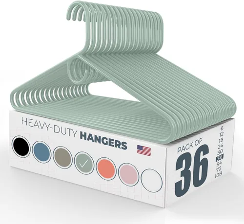 Vista 69 de Neaties Paquete de 6 perchas de ropa resistentes, fabricadas en los Estados Unidos, perchas de plástico de capacidad de 8 libras para ropa