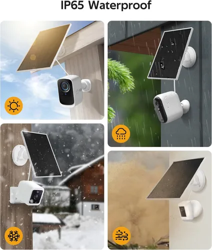 Vista 6 de Paquete de 2 cargadores de paneles solares Ring, paneles solares de 6.5W para cámara de seguridad, cargador de panel solar impermeable con puerto