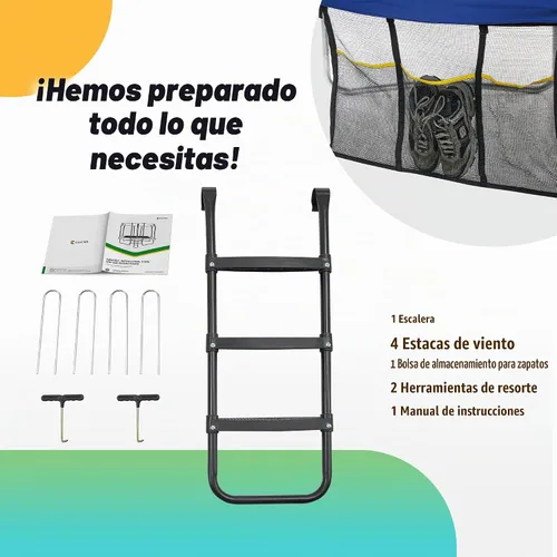 Vista 8 de Exacme Trampolín rectangular de 7 x 10, 8 x 12, 9 x 14 pies, para niños, dobles aberturas de cerramiento, trampolín rectangular pequeño para Azul