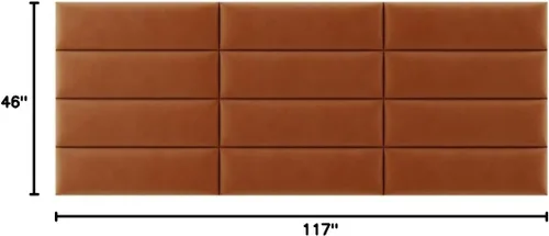 Vista 191 de Vänt - Paneles tapizados de cabecera para montar en la pared, diseño Isabelle, 60 x 23 pulgadas, configuración de 4 paneles individuales