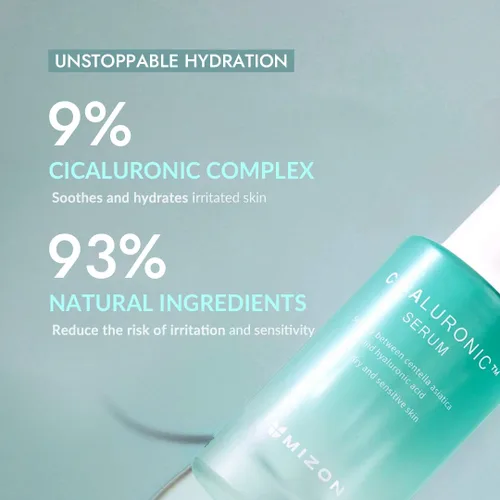 Vista 2 de MIZON Suero cicalurónico Calmante Hidratante Centella Asiática Ácido Hialurónico Fórmula Vegana Cuidado de la Piel Coreano (1.0 fl oz 1.01 FL oz)