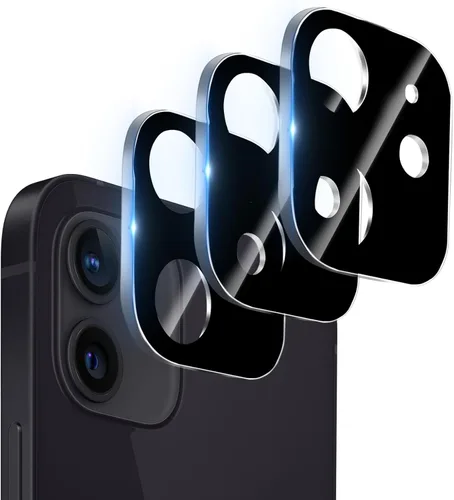 Vista 23 de Pack de 3. Protector de lente de cámara Dengduoduo para iPhone 11 y iPhone 12 Mini, Glitter Bling Sparkle Ultra HD, vidrio templado, dureza 9H