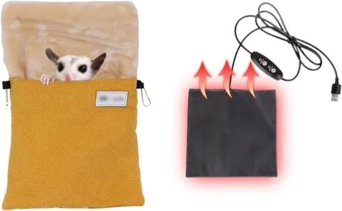 Vista 8 de MANON ROSA Hamster Hideout - Cama de invierno - Acogedora jaula para mascotas, almohadilla térmica y hamaca colgante para animales pequeños