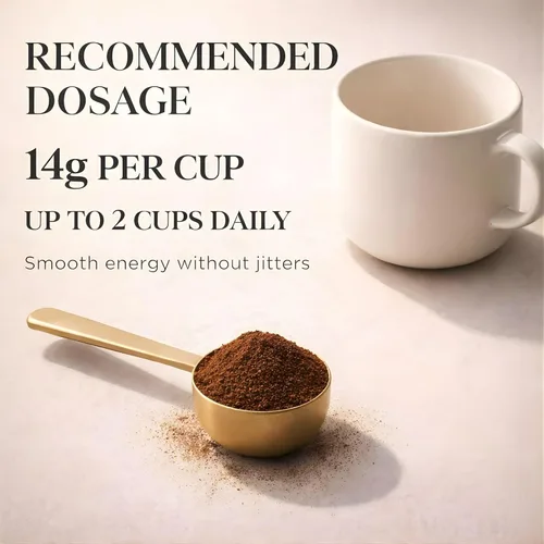 Vista 7 de Rå Hygge Organic Ground Lion’s Mane Mushroom Coffee - Medium Roast, 8 oz (16 Cups) - Focus & Cognitive Boost Coffee, Low-Acid & Jitter-Free