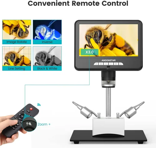 Vista 6 de Andonstar Microscopio digital HDMI AD207S-Pro, microscopio de soldadura, microscopio de moneda para monedas de error, kit de microscopio electrónico