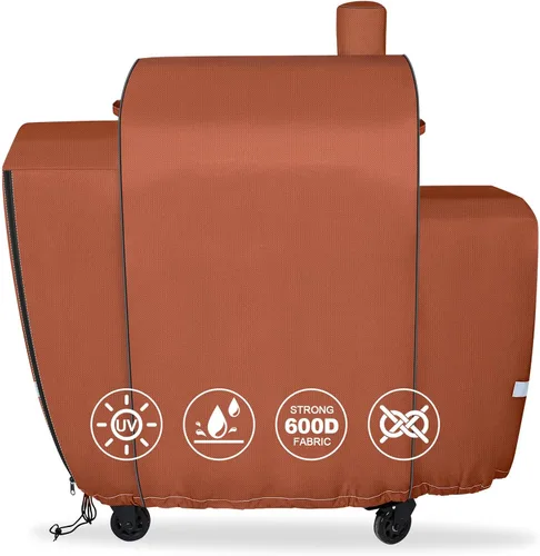 Vista 28 de QuliMetal Funda para ahumador eléctrico Pit Boss Serie 3 – Cubierta para parrillas Pit Boss PBV3G1 Ahumador vertical 600D resistente al agua