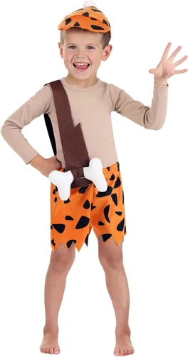 Picapiedra BAMM-BAMM - Disfraz de escombros para niños pequeños, traje de caballero de los Picapiedra, cosplay de Bedrock y Halloween