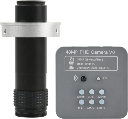 Vista 8 de Kit de accesorios para microscopio 48MP 1080P USB Digital Industrial Video Microscopio Cámara Zoom 180X 200X 300X 500X Lente de montaje C