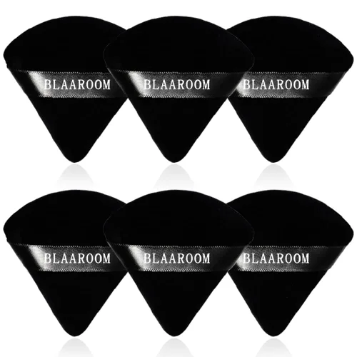 BLAAROOM 6 esponjas de terciopelo triangulares para polvo, diseño triangular, esponja suave para rostro, contorno de ojos exquisitos, para cuerpo