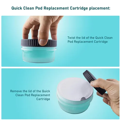 Vista 3 de Cartucho de repuesto de cápsulas de limpieza rápida compatible con cápsulas Philips Norelco Quick Clean (4 unidades)