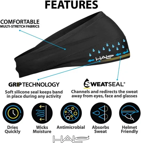 Vista 4 de Halo Headband Bandit - 4" Wide Pullover Sweatband for Both Women and Men