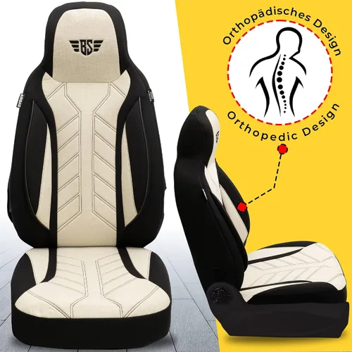 Vista 9 de BREMER SITZBEZÜGE Fundas de asiento para autocaravana Ford Nugget Transit Custom PLKT207 PLKT207 - Negro/Beige