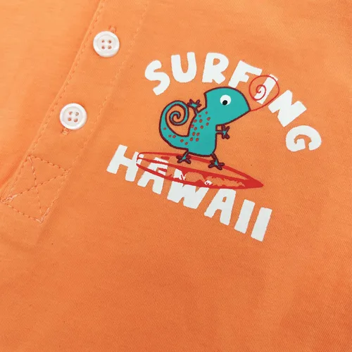 Vista 4 de Conjunto de ropa de algodón para niños pequeños y niñas de manga corta camiseta y pantalones cortos