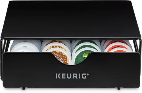 Keurig Slim - Cajón de almacenamiento sin ruedas, para cápsulas de café, con capacidad hasta para 24 cápsulas de Keurig K-Cup, color negro, Cajón de