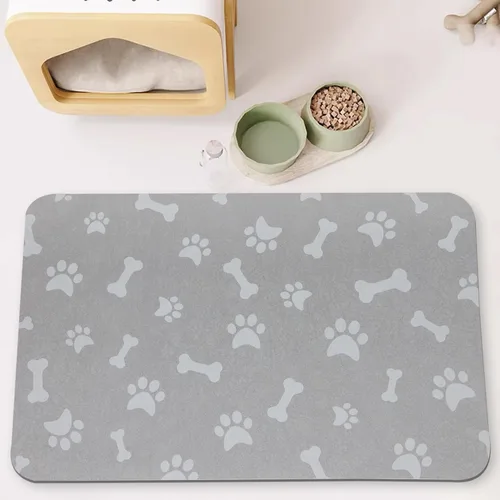 Vista 12 de YCT Tapete para comida y agua para perros, tapete para tazón de plato de gato, sin manchas, fácil de limpiar, absorbente, de secado rápido, tapete