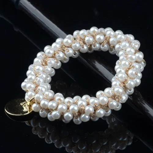 Vista 5 de 5 ligas para el cabello con diamantes de imitación, bandas elásticas para el cabello de moda, coleteros de cristal, bandas para el cabello, cuerdas