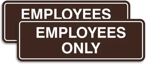 Vista 23 de Letrero estándar de solo empleados - Negro - Pequeño (1 paquete)