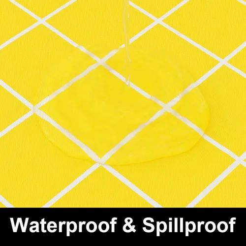 Vista 126 de Mantel rectangular, manteles de plástico elásticos ajustables con parte trasera de franela para mesas de 4 pies, manteles de vinilo impermeables