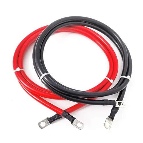Vista 8 de Cable de batería de 2 AWG 2 Calibre de cobre puro Cables inversores de batería con lengüetas de 5/16 pulgadas en ambos extremos Juego de cables