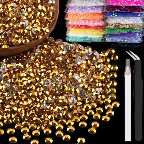 Vista 8 de 4000 diamantes de imitación de resina de 0.157 pulgadas a granel, transparentes AB con parte trasera plana, diamantes de imitación redondos