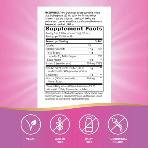 Vista 5 de Nature's Way CranRx Extra Strength Cranberry 1,000 mg, D-manosa + Vit C + Hibisco, 16 onzas líquidas