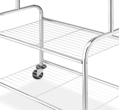 Vista 5 de Whitmor Mayordomo de lavandería comercial con estante de alambre - Cromo