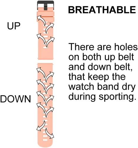 Vista 5 de smaate Correa de reloj de silicona para S2, compatible con TOZO S2 reloj inteligente de 1.69 pulgadas, correa de repuesto deportiva transpirable