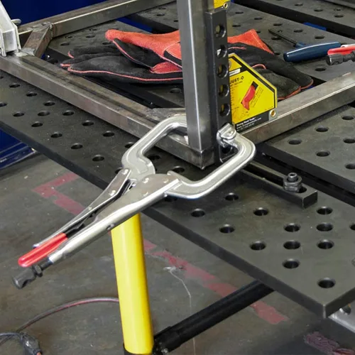 Vista 5 de Strong Hand Tools PR115S Alicates con abrazadera en C de bloqueo, 11 pulgadas, punta giratoria, profundidad de garganta 3-1/4 pulgadas, apertura