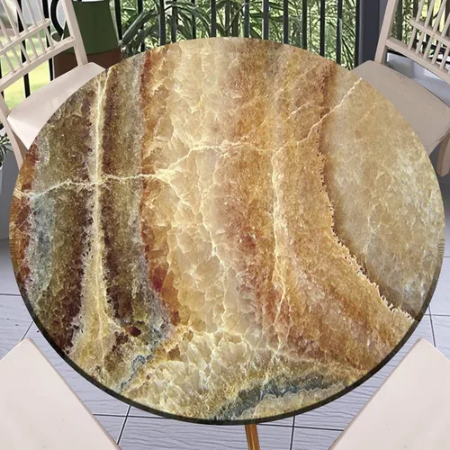 Vista 15 de Round Fitted Tablecloth with Elastic Outdoor Table Cover Round Elastic Tablecloths for Tables Waterproof Wipeable Table Cloths for