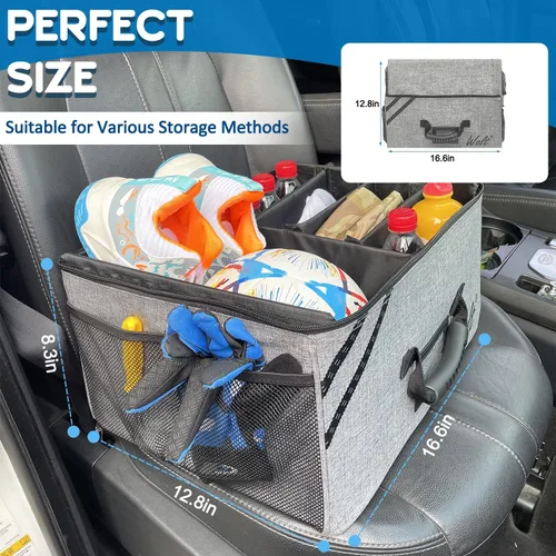 Vista 4 de WOLT Organizador de maletero de golf, bolsa de viaje de golf plegable y plegable, casillero de golf impermeable con compartimento separado