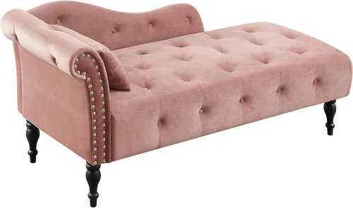 Vista 7 de HomSof Silla moderna de interior con tumbona sin brazos con patas de madera maciza