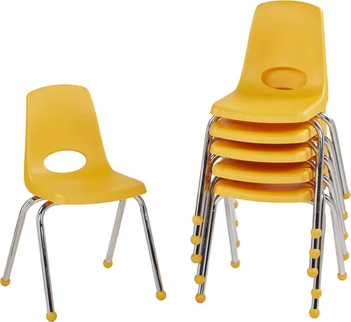 Vista 83 de Factory Direct Partners 10356-PU - Silla escolar apilable de 10 pulgadas, asiento apilable para estudiantes con patas de acero cromado y rodamientos