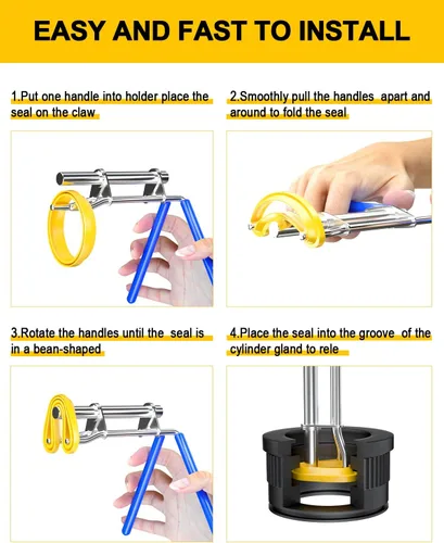 Vista 4 de Herramientas de Instalación de Sellos Hidráulicos, Kit de Sellos de Reparación de Pistón de Cilindro Hidráulico, Kits de Herramientas de Instalación