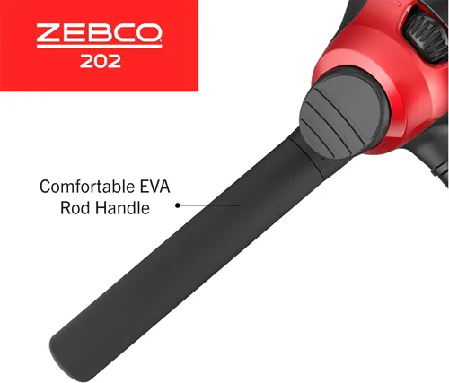 Vista 5 de Zebco 202 Spincast Reel and Fishing Rod Combo, Right-Hand Retrieve, Pre-Spooled with 10-Pound Line