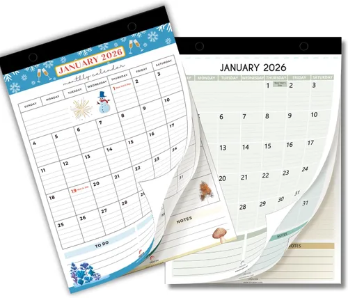 Strive Zen - Calendarios de refrigerador 2026-2027, almohadilla magnética para refrigerador, planificador, tamaño A5, perfecto para programación