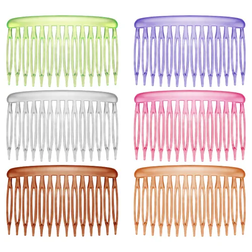 Peines laterales de plástico coloridos, peines para el cabello, pequeños peines laterales para el cabello, peines laterales para mujeres (color