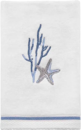 Avanti Linens - Toalla de dedo, toalla de algodón suave y absorbente (Colección Costera Abstracta)