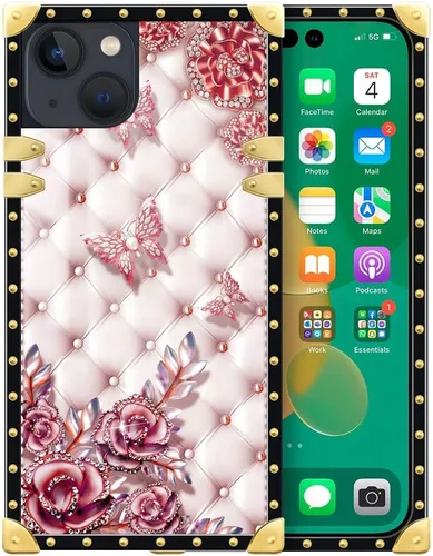 Vista 24 de DAIZAG Funda compatible con iPhone 14 Pro Max, funda de Angel Wings Girl para iPhone 14 Pro Max, decoración de metal de TPU suave a prueba de golpes