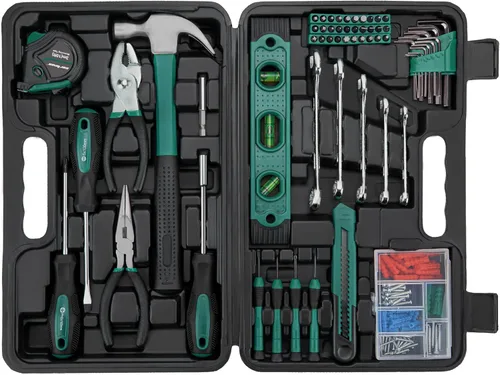 Vista 12 de CARTMAN Juego de herramientas de mano básicas para el hogar de 152 piezas, con estuche de caja de herramientas, kit de herramientas para el hogar