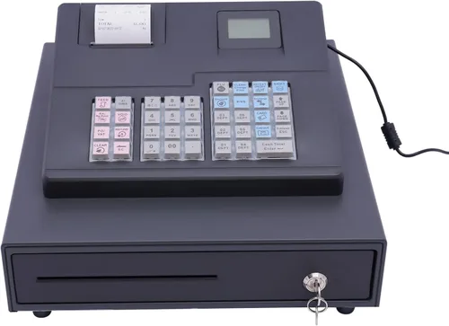 Vista 12 de Sistema electrónico POS electrónico de caja registradora con impresoras de recibos y diarios, 48 teclas 8 LED digitales registradora comercial