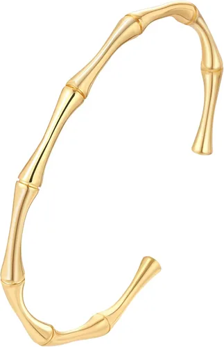 GIEIWIW Gold Plated Bangle Bracelets for Women Adjustable Charm Bracelets Cute Bamboo Design Gold Bracelet for Women and Girls