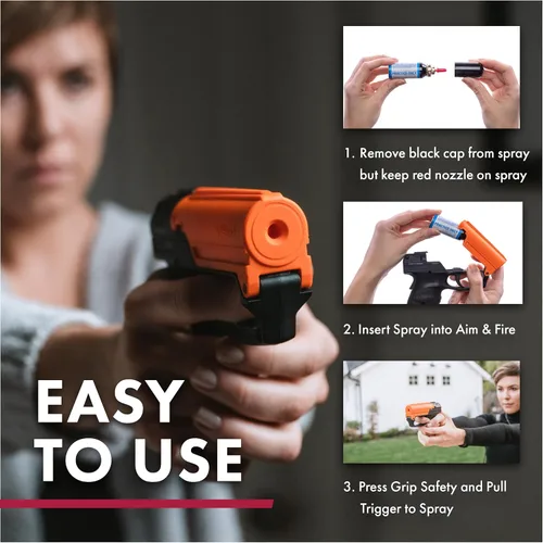 Vista 3 de SABRE Aim and Fire - Recipiente de repuesto de gel de pimienta, 13 ráfagas, rango de 15 pies (14.8 ft), el gel es más seguro, para usar solo