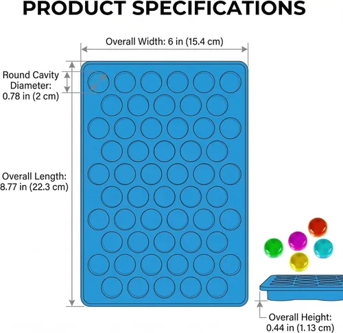 Vista 2 de Round Gummy Candy Molds - 220 Cavity Silicone Candy Molds with 2pcs Dropper for Hard Candy, Gummy, Caramels, Chocolate, Ganache, Ice Cubes