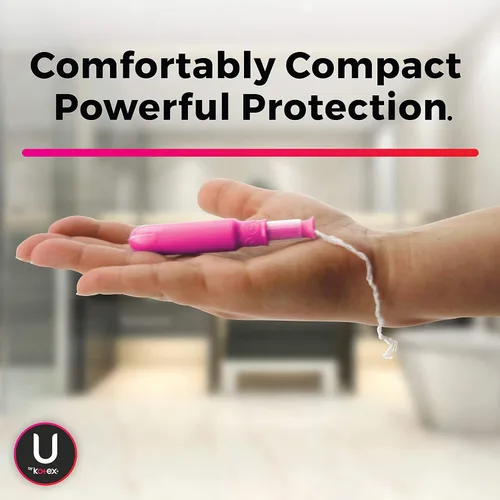 Vista 3 de U by Kotex Click Compact Tampones Super Plus Absorción sin perfume, 45 unidades (paquete de 2)