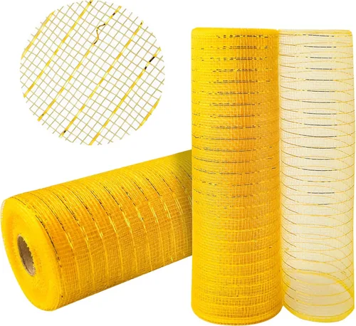 Vista 20 de 2 rollos de cinta de malla verde manzana decorativa de 10 pulgadas x 30 pies, rollos de malla de poli verde lima para suministros de corona DIY