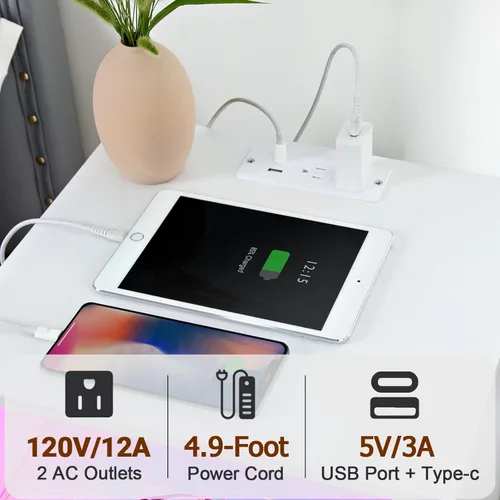 Vista 5 de LOAKEKEL Juego de 2 mesitas de noche altas con estación de carga para dormitorio con 4 cajones, mesa auxiliar LED con puertos USB y tomas, mesita