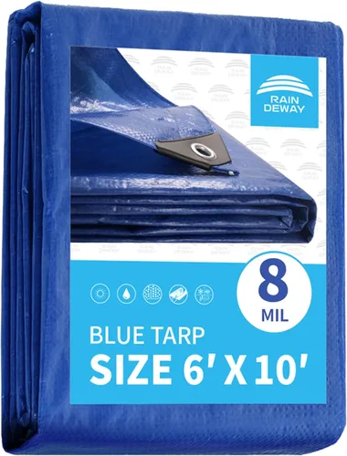 Vista 35 de RAINDEWAY Lona pequeña negra de 3x3 pies (paquete de 2), resistente a los rayos UV, lonas polivalentes de resistencia media impermeables, lona